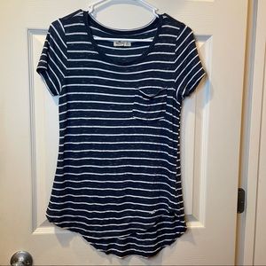 Navy and White Striped Hollister Tee